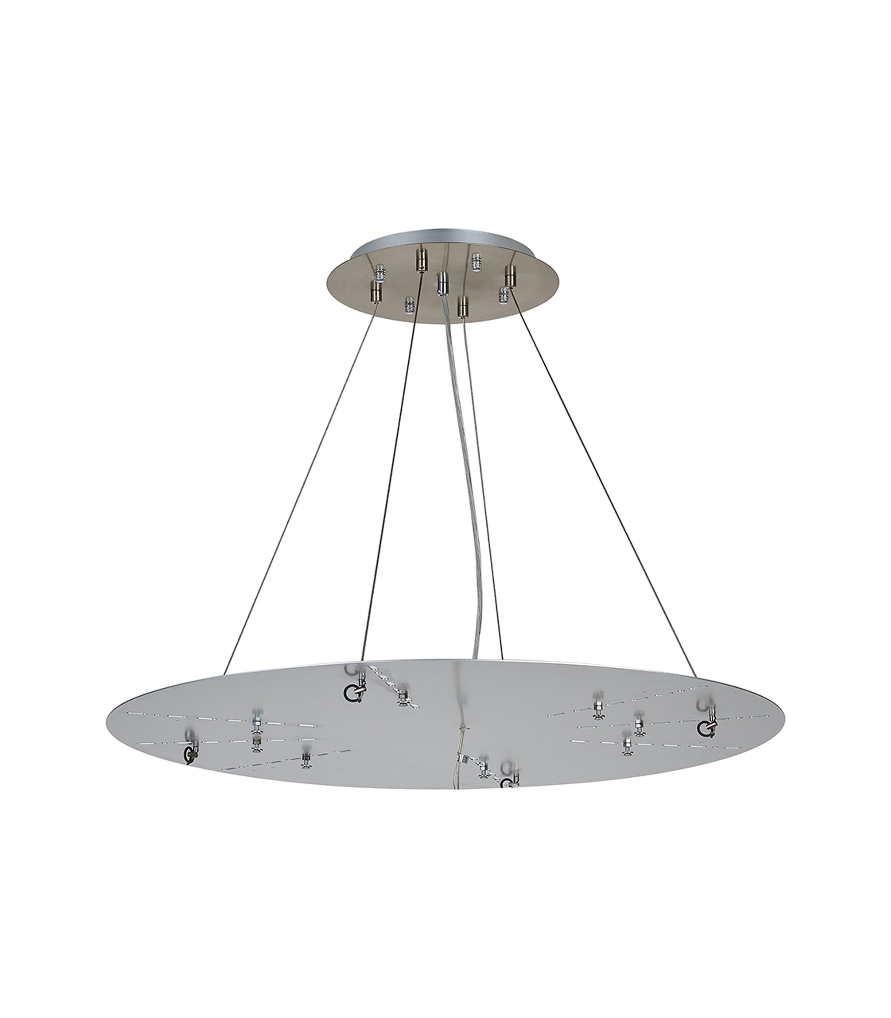 D0937SN/SI  Lowan 690mm, 3m Suspension Plate c/w Power Cable To Lower Flush Fittings, Satin Nickel/Silver Max Load 40kg (ONLY TESTED FOR OUR RANGE OF PRODUCTS)